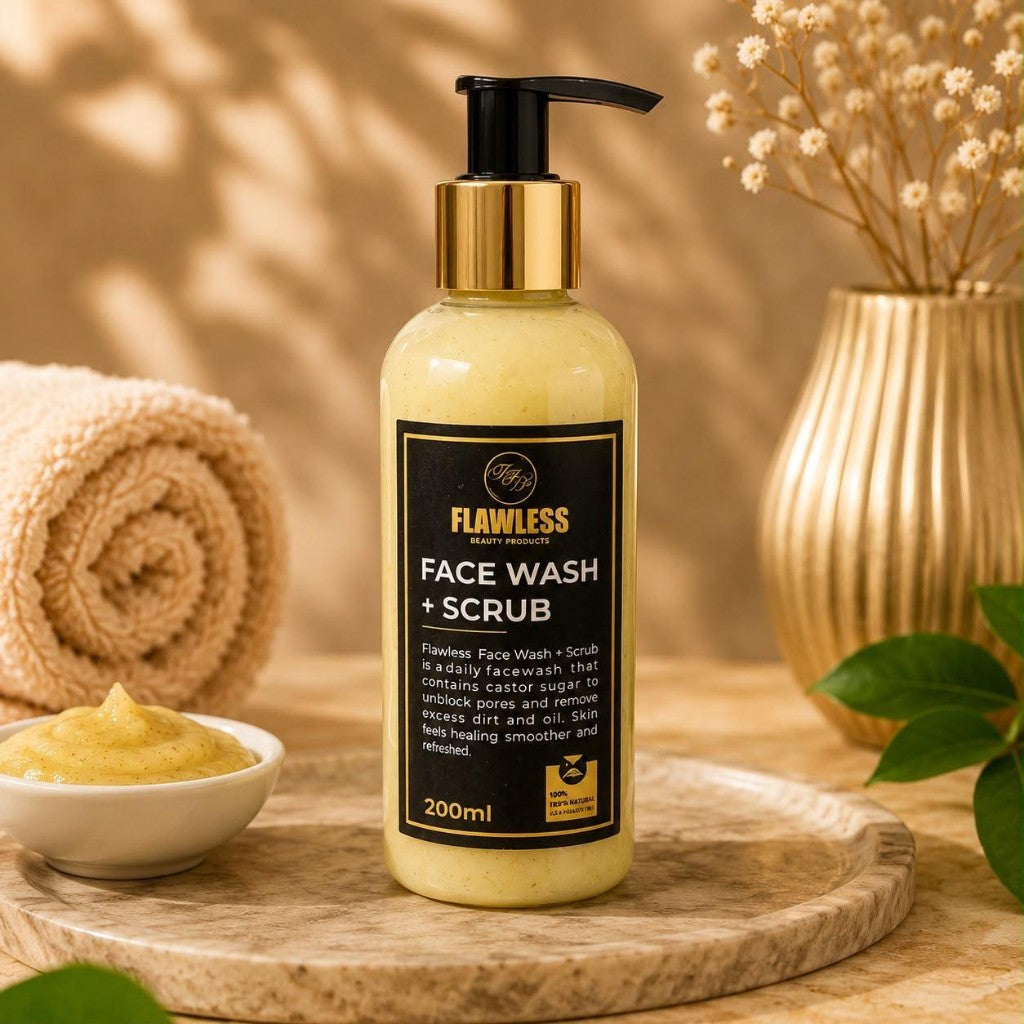 Flawless Face Wash + Scrub 200ml pump bottle