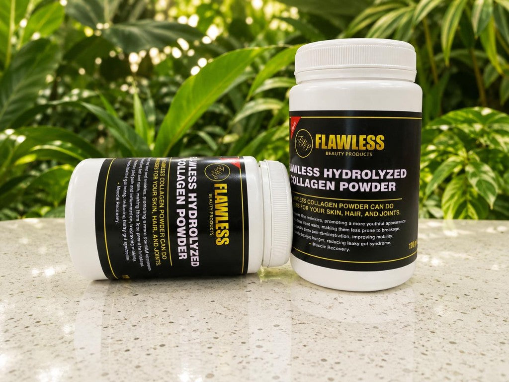 Flawless Hydrolyzed Collagen Powder jars