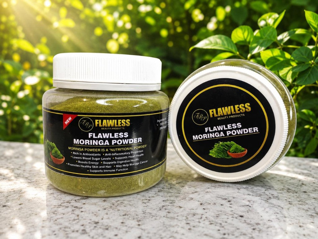 Flawless Moringa Powder nutritional jars